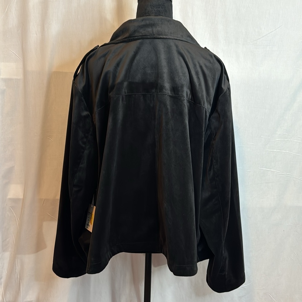 NWT Lauren Conrad Black Suede Moto Jacket in Size 3X, 0X - Picture 7 of 16